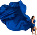 Royal Blue Long Flying Dress for Photoshoot - Satin Train Dress