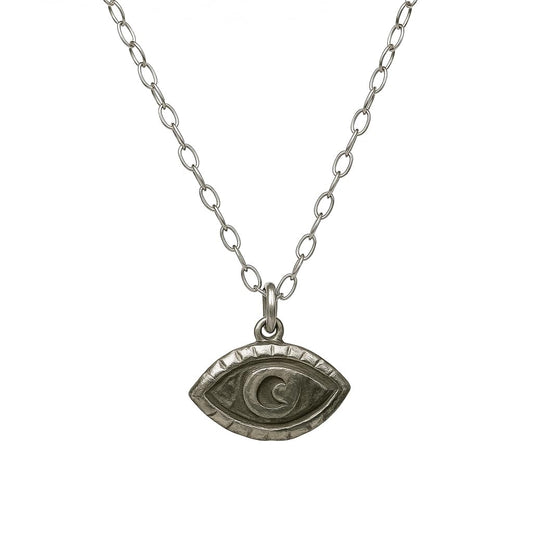 Handmade Evil Eye Pendant Necklace with Pyrite Gemstone Jewelry