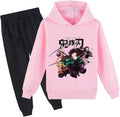 Boys Girls Anime Slayer Tracksuit Hoodie Jogging Set - Comfortable