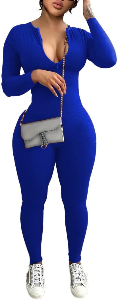 Mrskoala Women Long Sleeve Bodycon Jumpsuit for Every Occasion