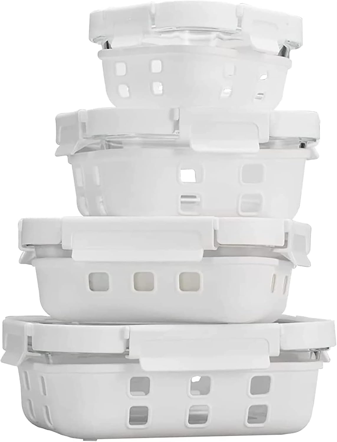 Glass Food Storage Meal Prep Containers - 8 Pc Set for Easy Use