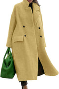 Women Oversized Long Wool Blend Trench Coat - Extra Long Maxi Fit