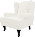Easy-Going Stretch Wingback Chair Slipcover Large Cream - Soft