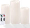 Large Waterproof Flameless Pillar Candles Set of 3 - Outdoor LED