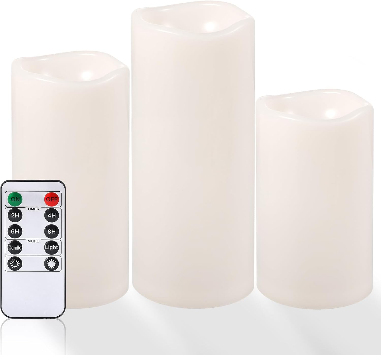 NURADA Large Waterproof Flameless Candles for Outdoor Use
