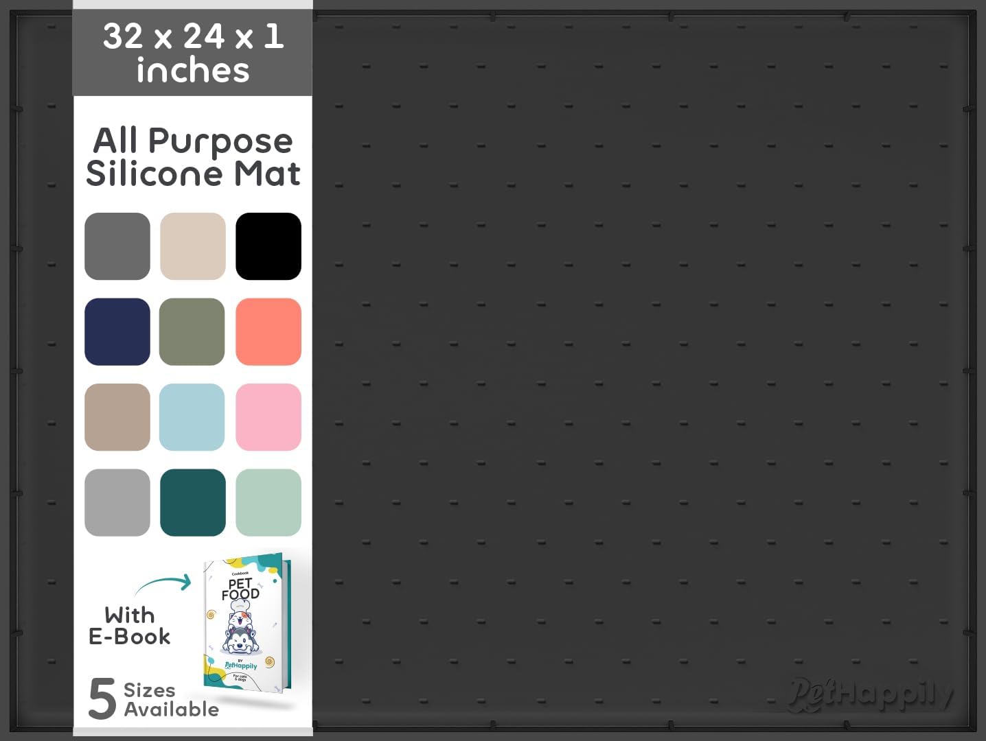32x24x1 Dog Food Mat - Waterproof Non-Slip Pet Feeding Mat
