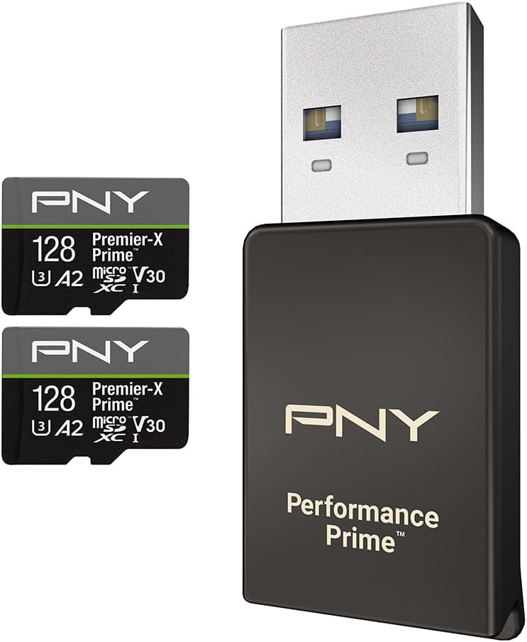 Ultra-Fast PNY 128GB microSDXC 2-Pack - Up to 180MB/s Read Speed