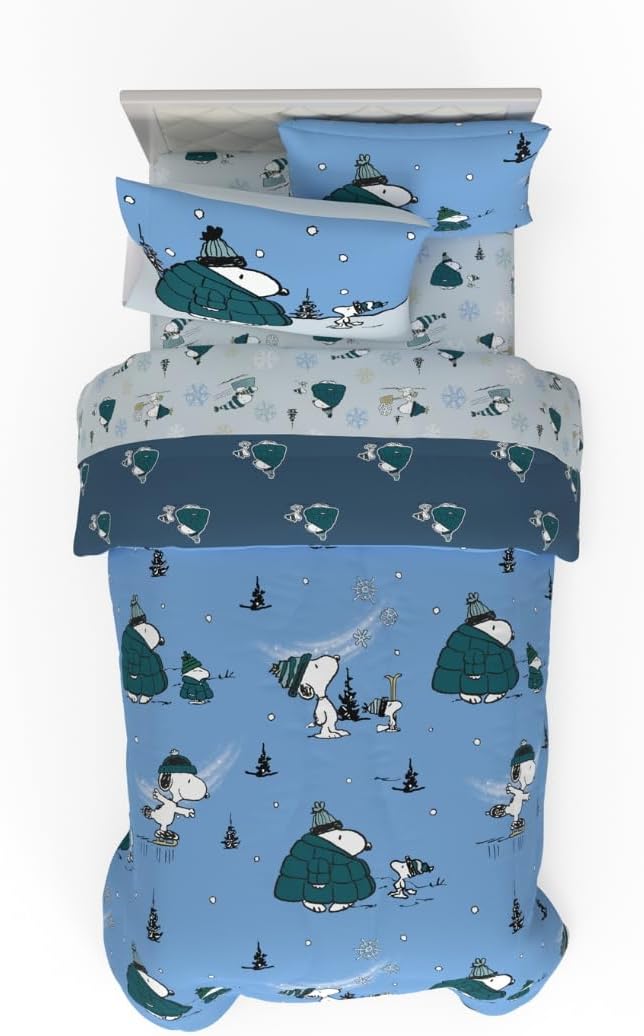 Peanuts Snoopy Puffer Coat Bedding Set for Cozy Winter Nights