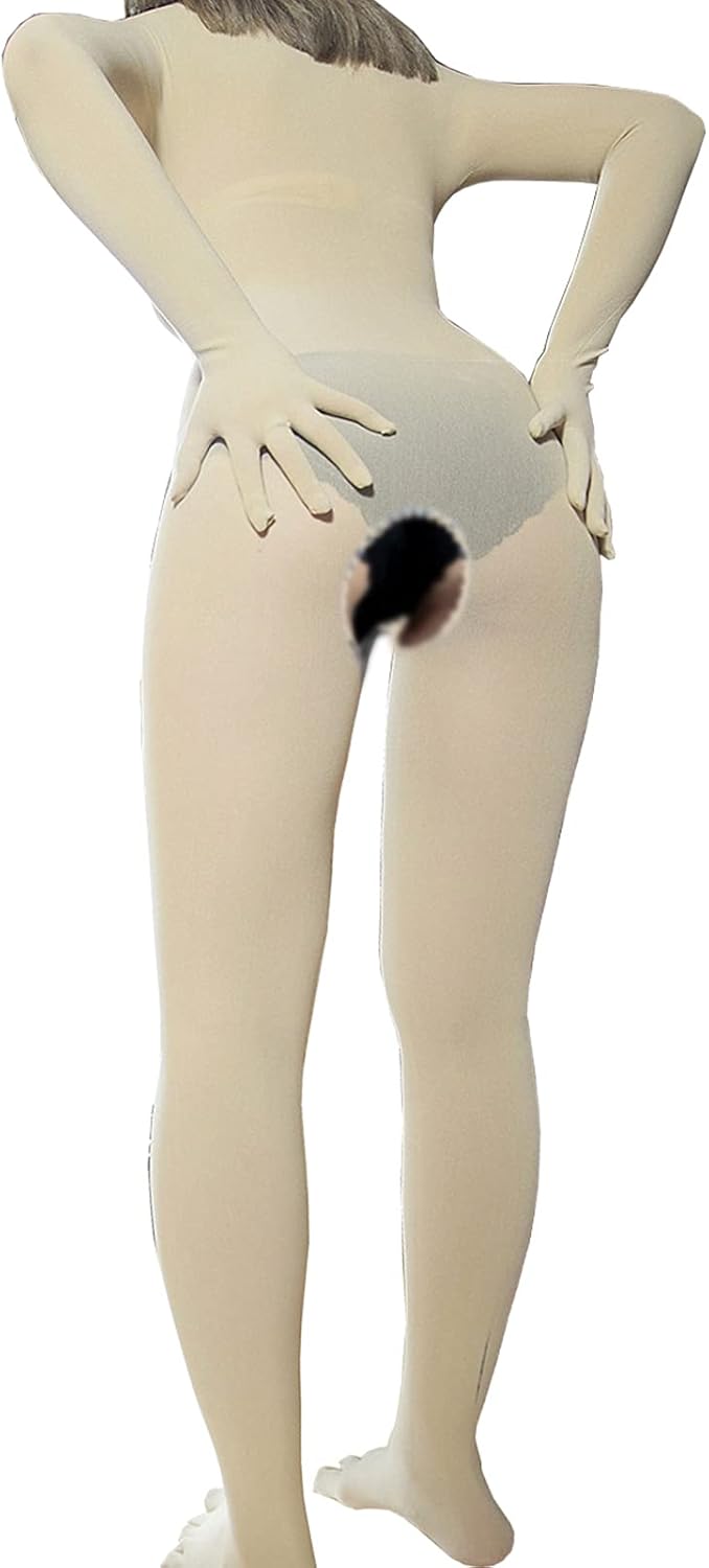 Unisex 360Seamless Velvet Full Bodystocking with Gloves and Toes