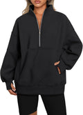 Women's Half Zip Oversized Sweatshirt - Cozy Fleece Pullover