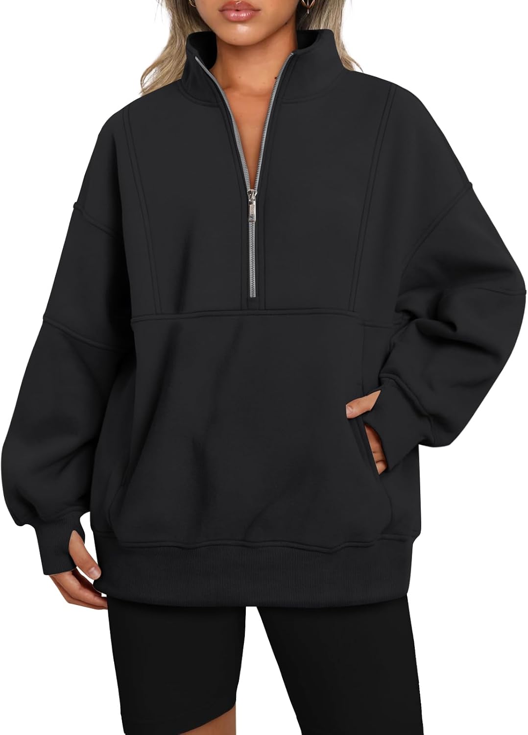 AUTOMET Women's Half Zip Oversized Sweatshirts for Cozy Style