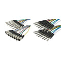 8-Channel TRS to XLR & TRS Snake Cables - Durable 3 ft Audio Patch
