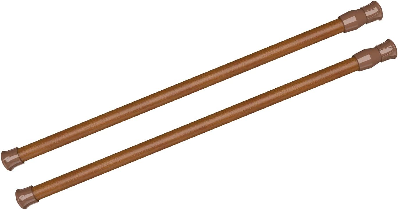 Adjustable Wood Color Tension Rods 15.7-28 in