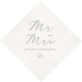 Crisky Silver Foil Mr and Mrs Wedding Cocktail Napkins - Elegant Decor for Your Special Day!