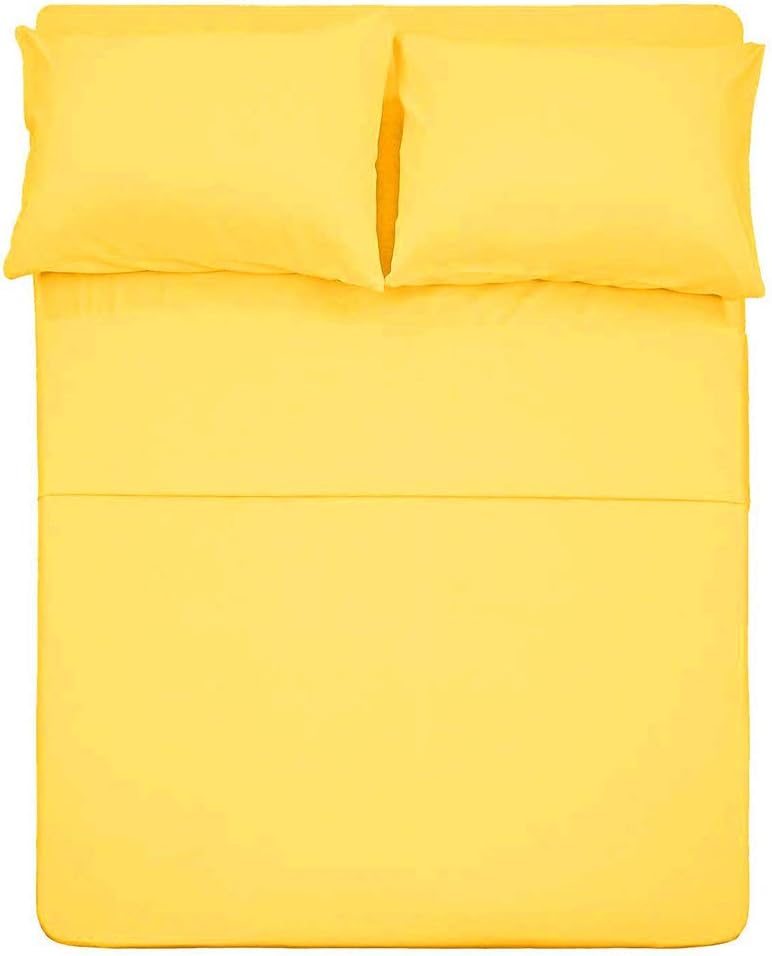 Cotton Full Size Sheet Set in Yellow - 100% Cotton Comfort