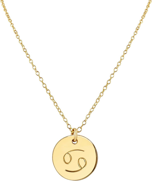 Handmade Zodiac Charm Necklace in Sterling Silver and Gold