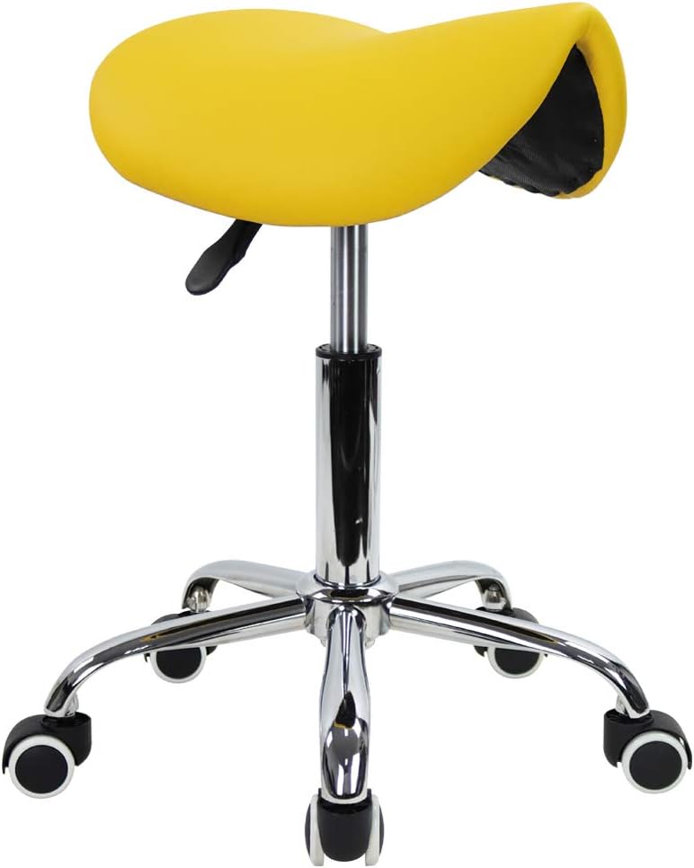 KKTONER Rolling Saddle Stool with Wheels for Comfort and Style
