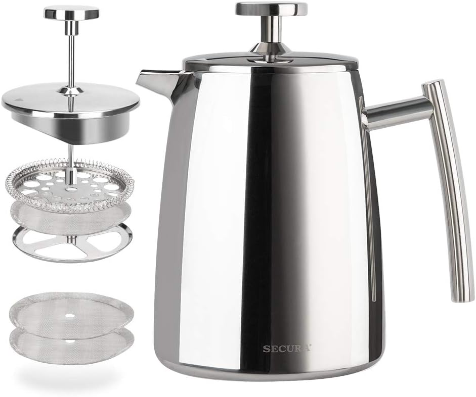 Secura French Press Coffee Maker - 17-Ounce Stainless Steel
