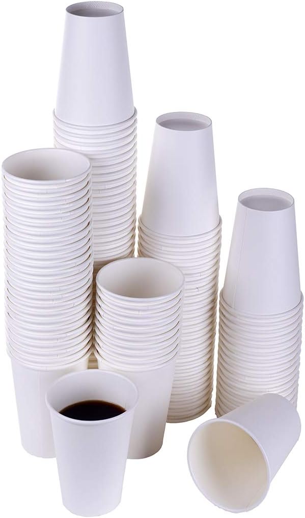 TashiBox 12 oz White Hot Drink Paper Cups - 120 Count - Ideal for Coffee Lovers