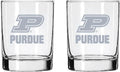 2-Sided Satin Finish Rock Glass Set of 2 - Double-Sided Team Etch
