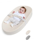 Beige Contoured Baby Changing Pad with Waterproof PU Cover - Portable