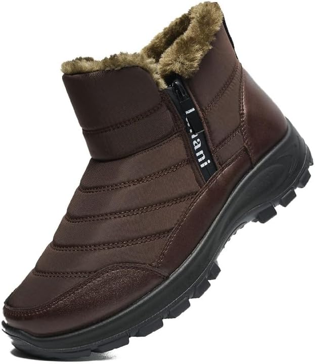 Hanani Mens Winter Snow Boots: Warm, Waterproof Ankle Boots