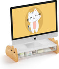 Monitor Stand Riser Wooden with Acrylic Drawer - Ergonomic Desk