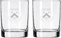 Columbia University Satin Finish Rock or Whiskey Glass - Set of Two