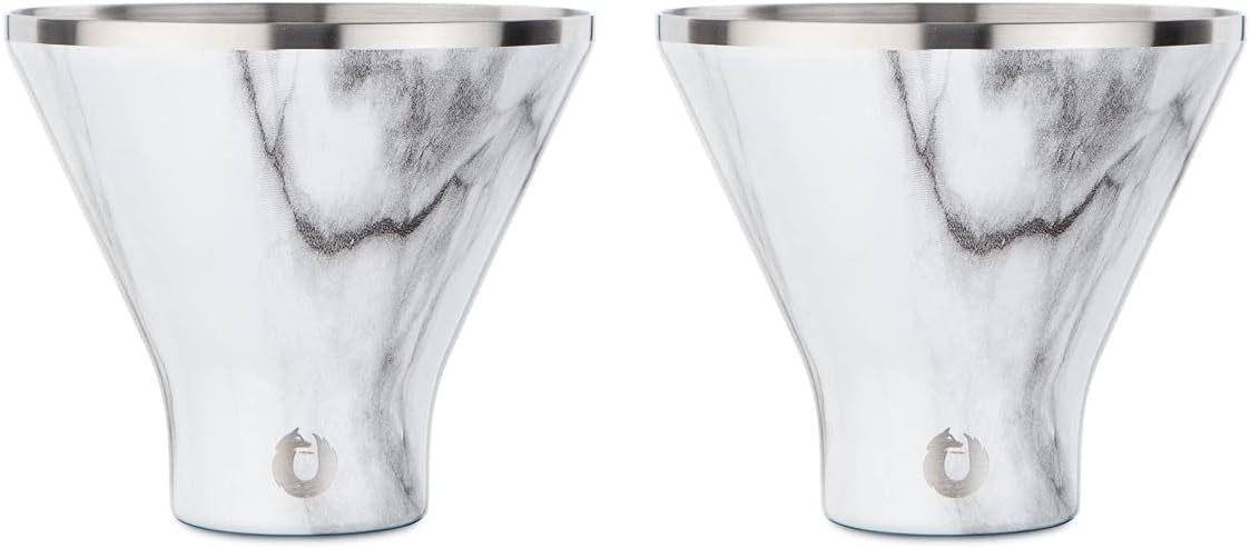 SNOWFOX Premium Vacuum Insulated Stainless Steel Martini Glass Set