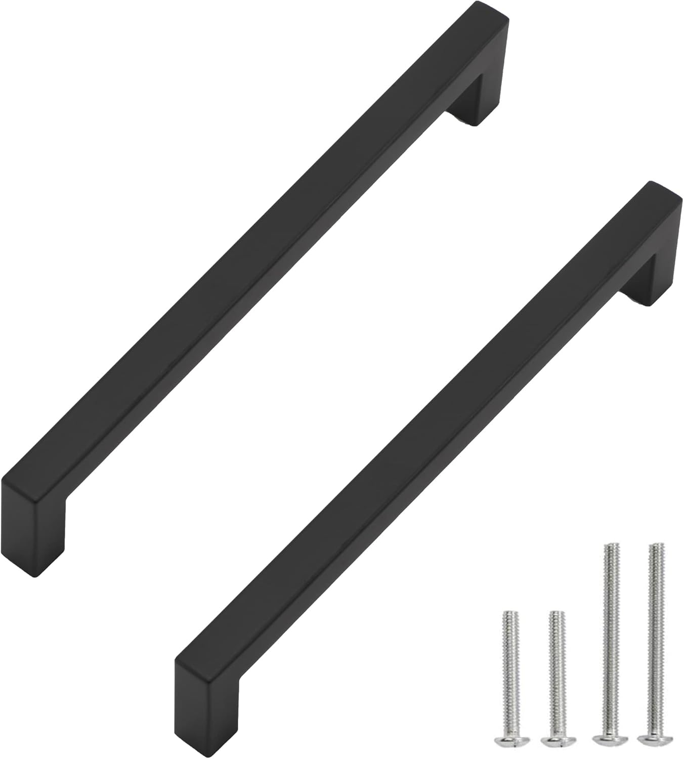 Matte Black Square Drawer Pulls for Stylish Kitchen Cabinets