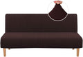 H.VERSAILTEX Armless Futon Cover Stretch Slipcover - Chocolate