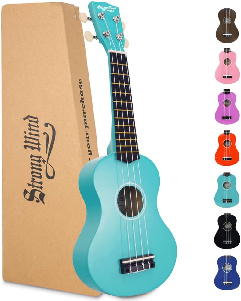 Strong Wind Soprano Ukulele for Beginners - 21 Inch Light Blue