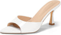 Coutgo Womens Heeled Mules Pointed Peep Toe High Heels - Sleek Dress