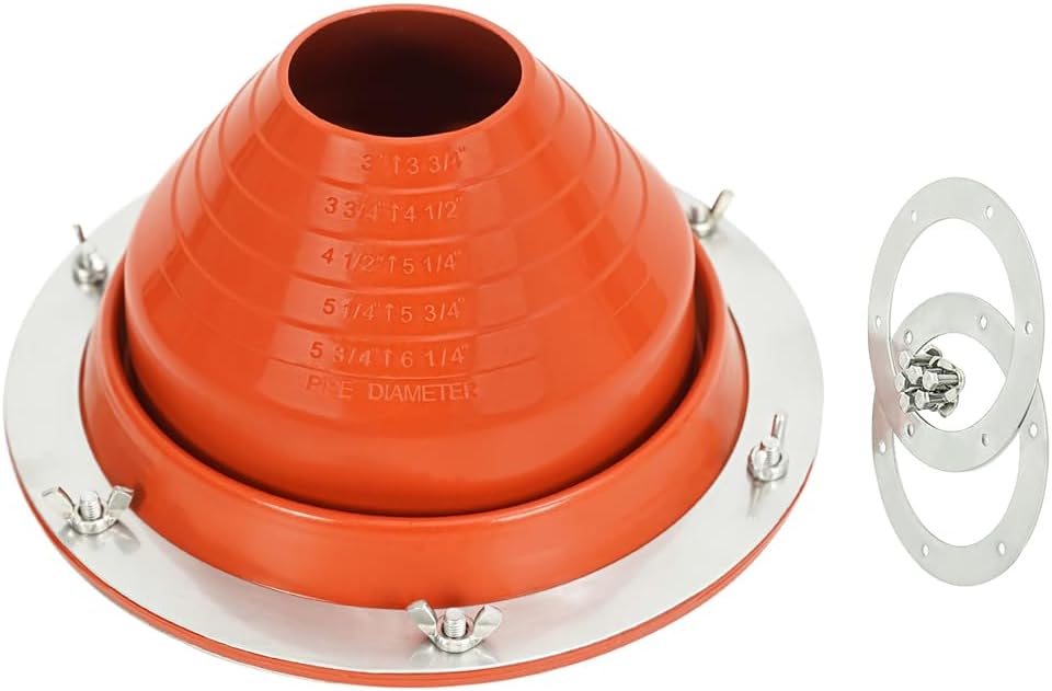 RXQNN Silicone Stove Jack Kit: Fits Pipe OD 3-6-1/4, High Temp Flexibility!