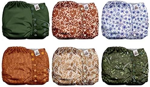 Mama Koala 2.0 Cloth Diapers 6 Pack - Reusable & Washable with Suede Lining