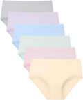 Girls Bamboo Underwear 6 Pack - Breathable Moisture-Wicking Briefs