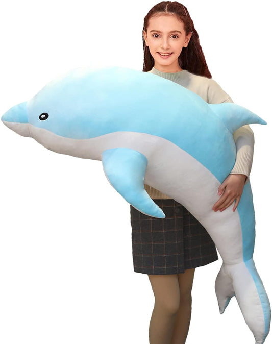 Dolphin Stuffed Animals Plush Pillow for Kids and Adults