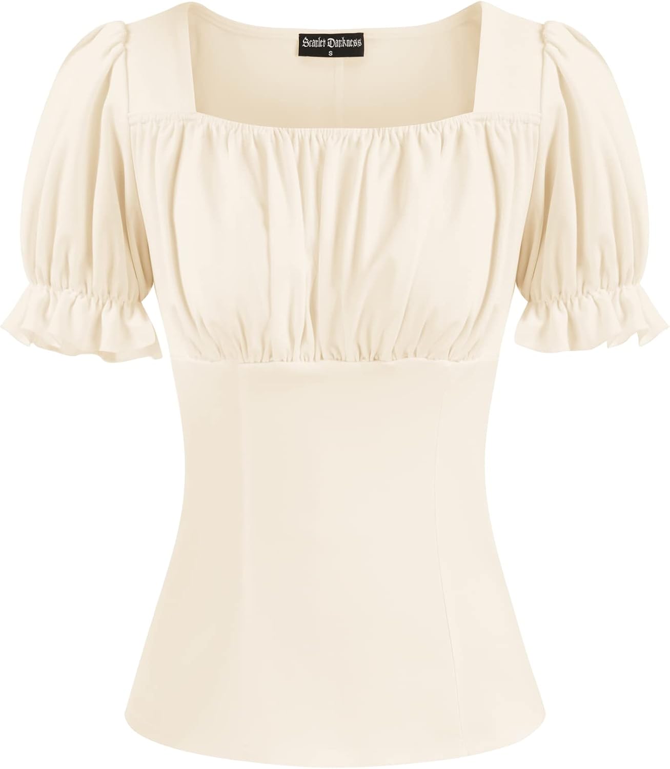 Scarlet Darkness Women's Puff Sleeve Square Neck Renaissance Top