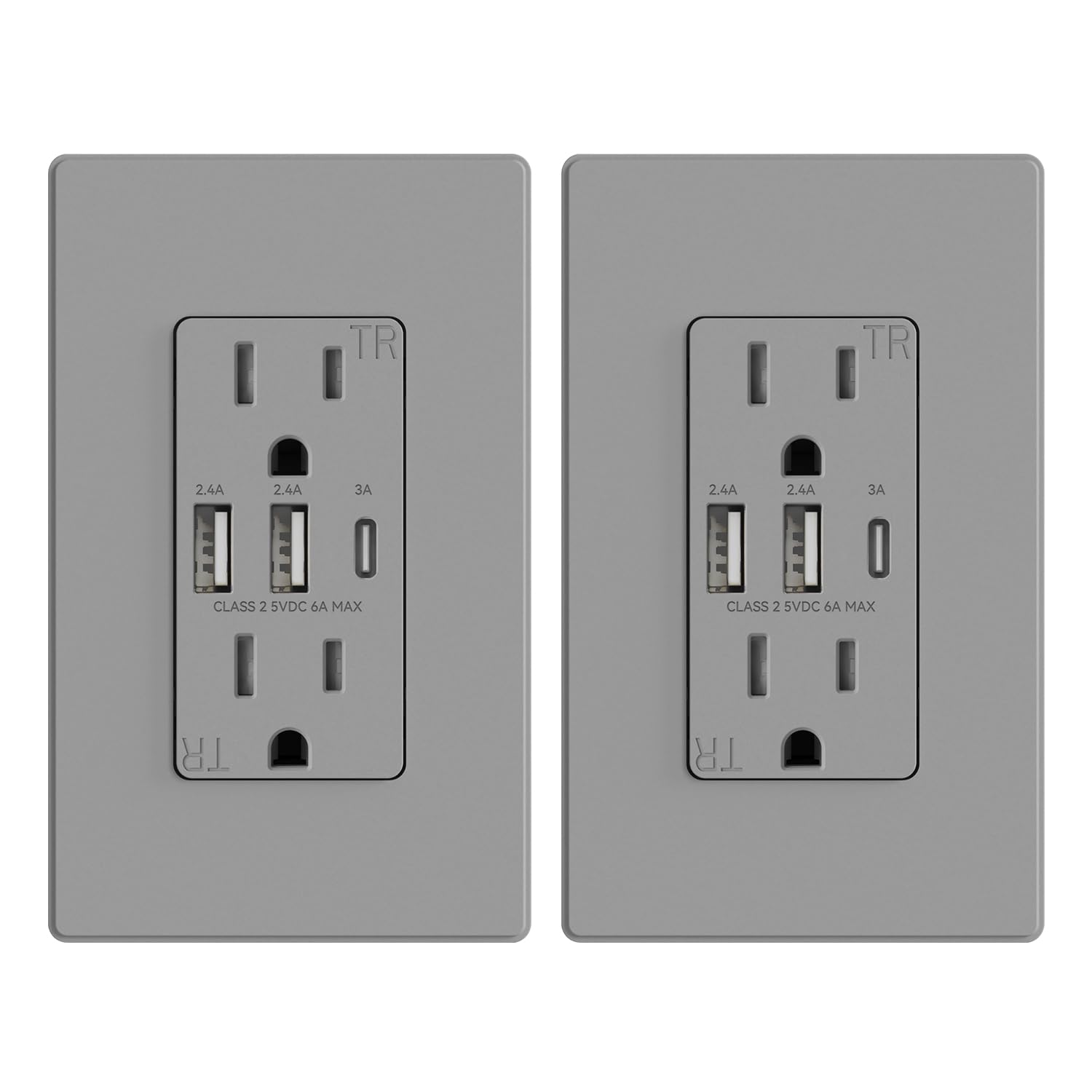 ELEGRP USB Outlets Receptacles with 3 Ports for Efficient Charging