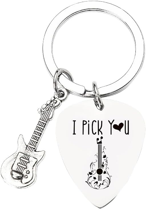 I Pick You Guitar Keychain - Music Lover Gift