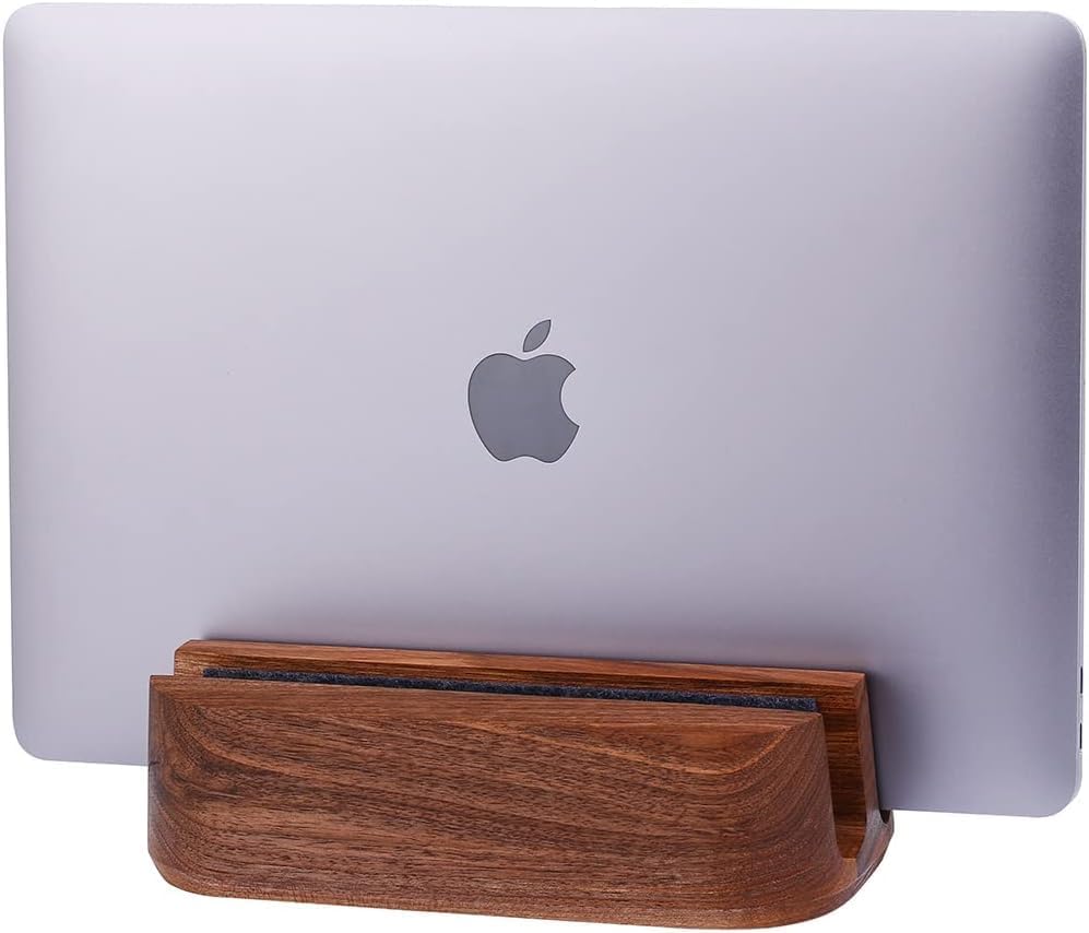 Dual Laptop Stand for MacBook and More - Handmade Walnut Holder