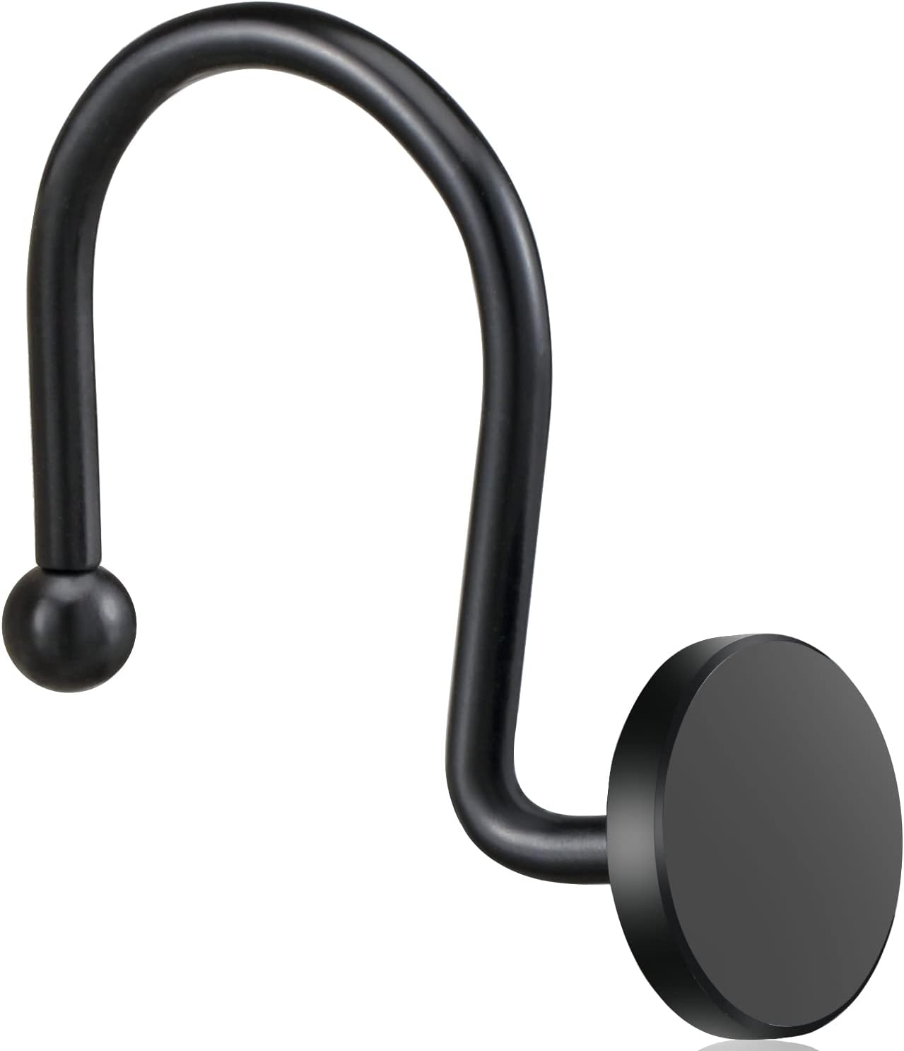 Rustproof Black Shower Hooks Set - 12 Heavy Duty Rings