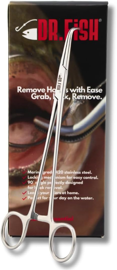 Dr.Fish Right Angle Locking Forceps - Essential Hook Remover