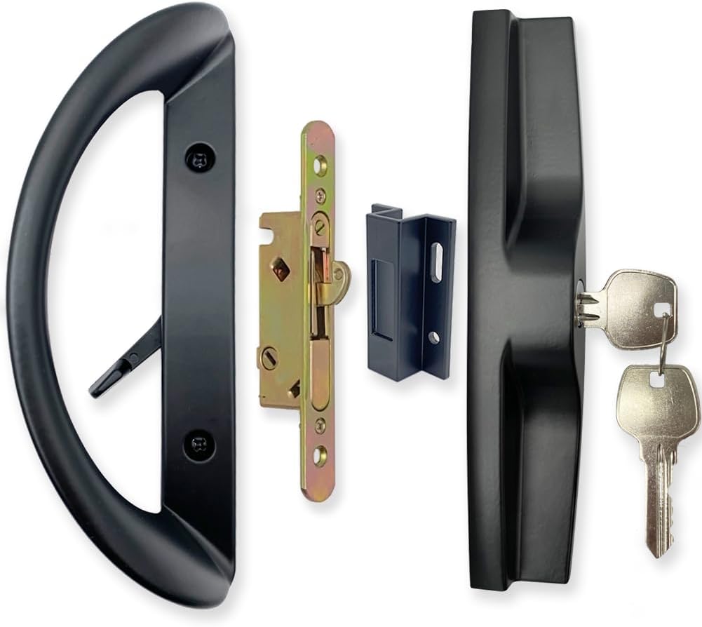 Patio Sliding Door Handle Set with Mortise Lock for Security