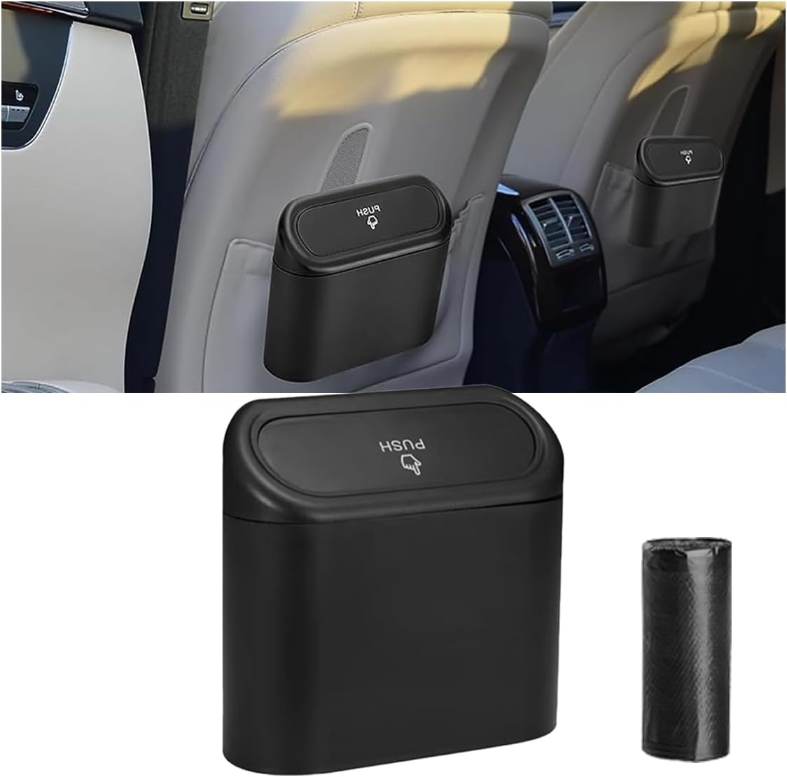 GLSOWEE Mini Car Trash Can: Leak-Resistant & Portable