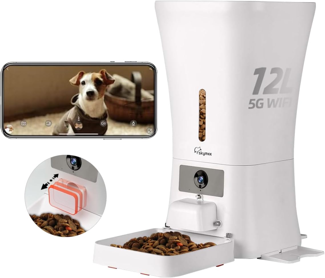 SKYMEE 12L Smart Dog Feeder with Camera