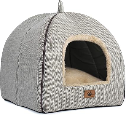 Cozy Cat Cave Bed - Removable Washable Pillow - Large Beige - WINDRACING