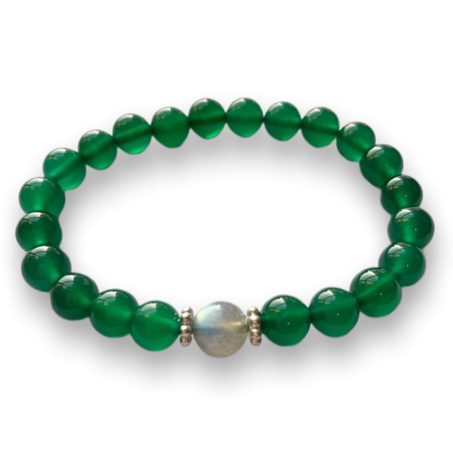 Green Jade & Moonstone Healing Bracelet - Anti-Anxiety & Stress Relief - Cosfog