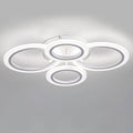 34W LED Ceiling Light with Remote 4 Rings Round Chandelier - Dimmable