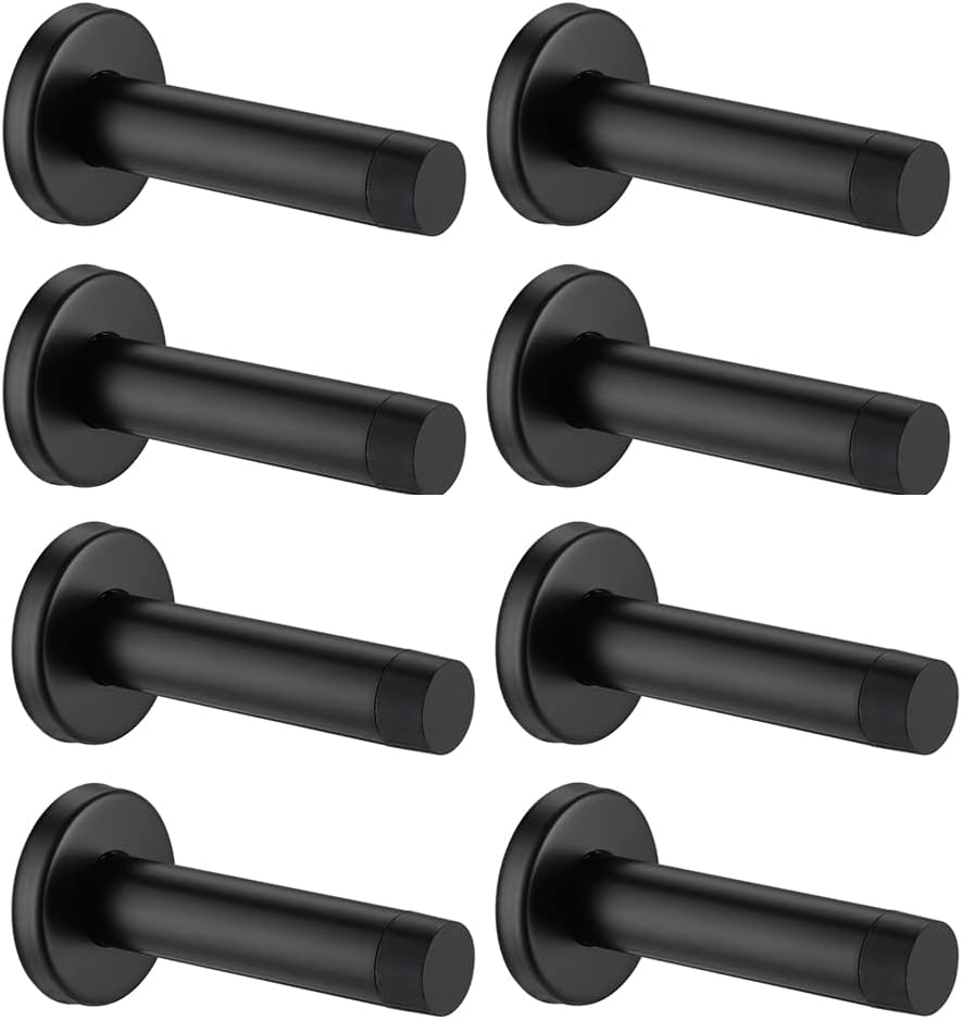 JQK Door Stopper Black - 304 Stainless Steel Sound Dampening